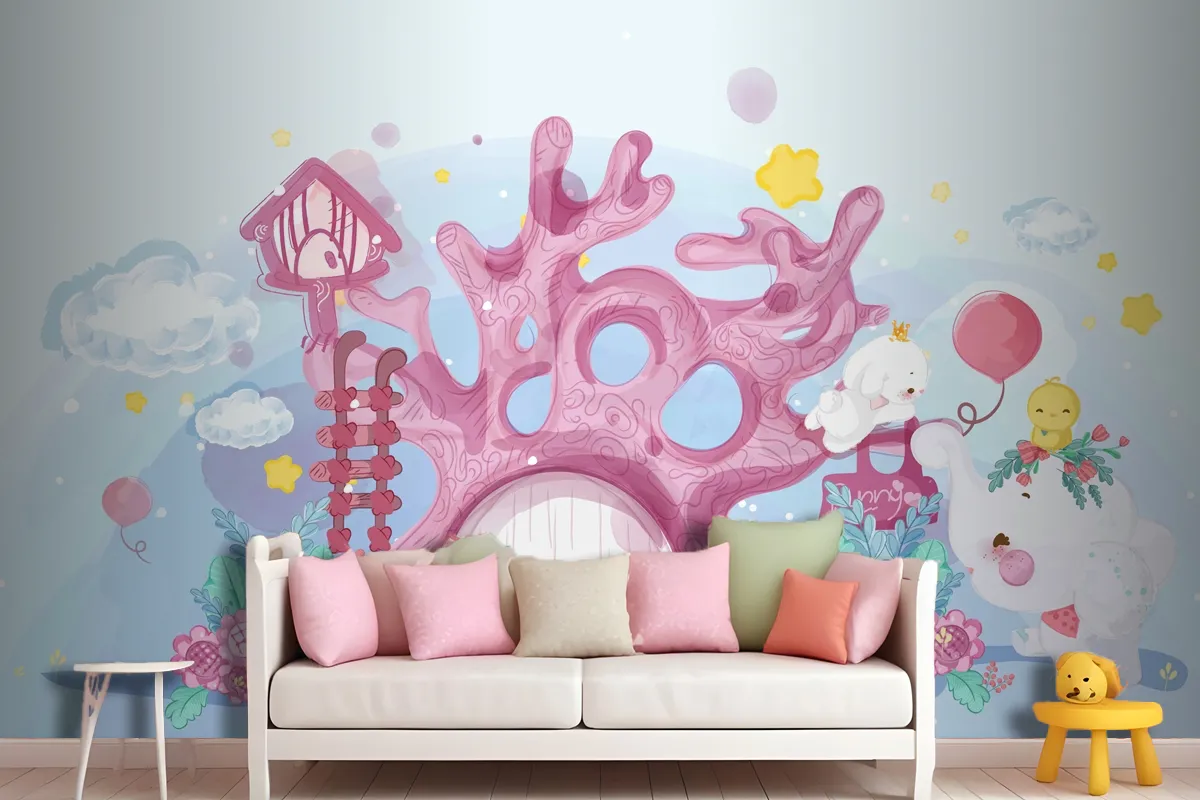 Hand Drawn Parade Doodle Animals Wallpaper Mural