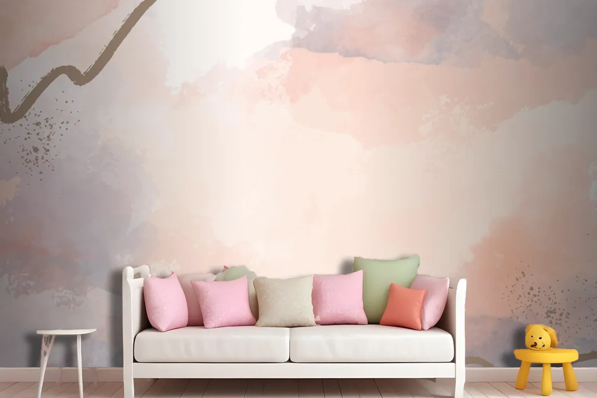 Hand Painted Abstract Background In Watercolor Wallpaper Mural