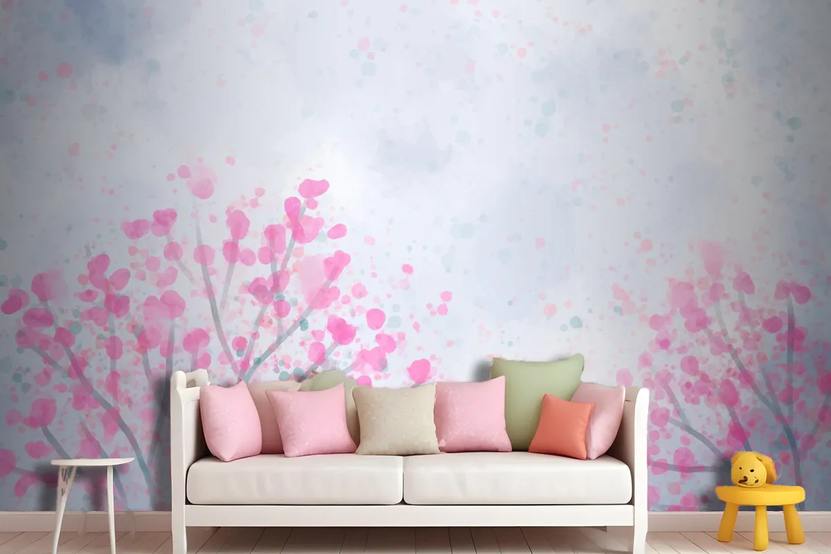 Hand Painted Watercolor Nature Background Wallpaper Mural