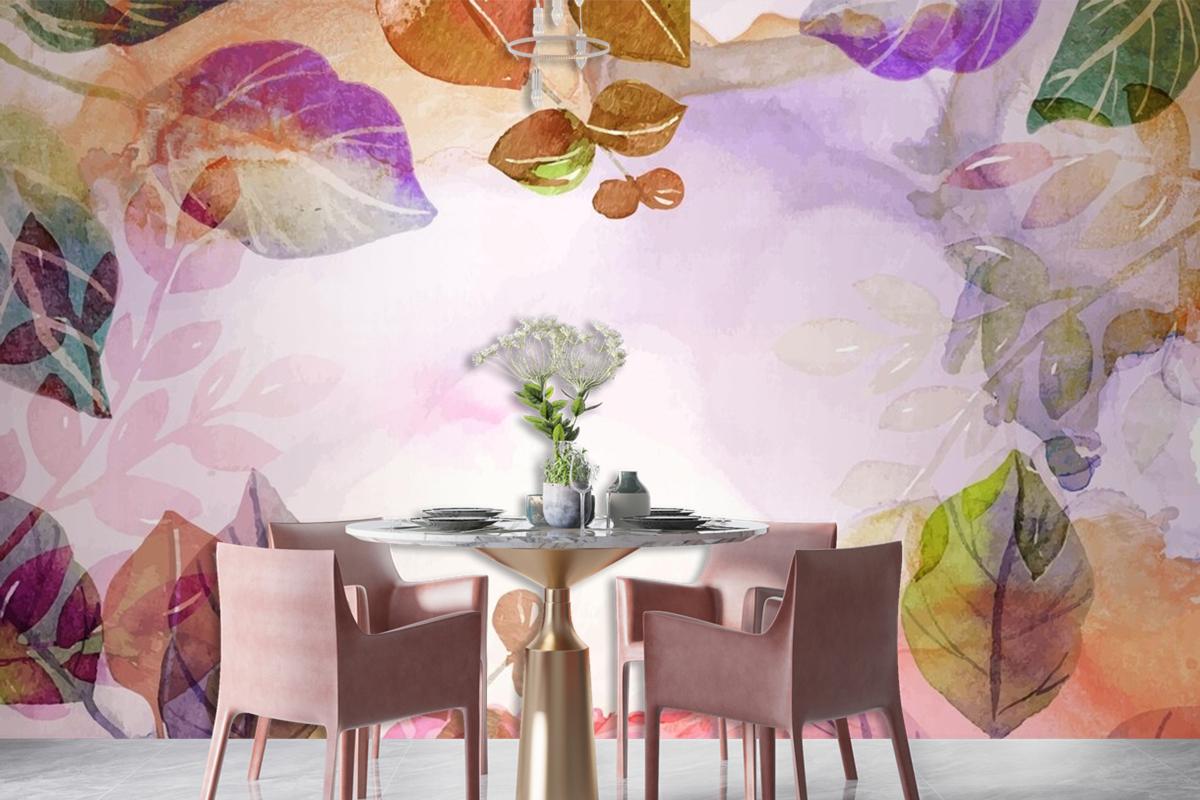 Hand Painted Watercolor Nature Background Wallpaper Mural 