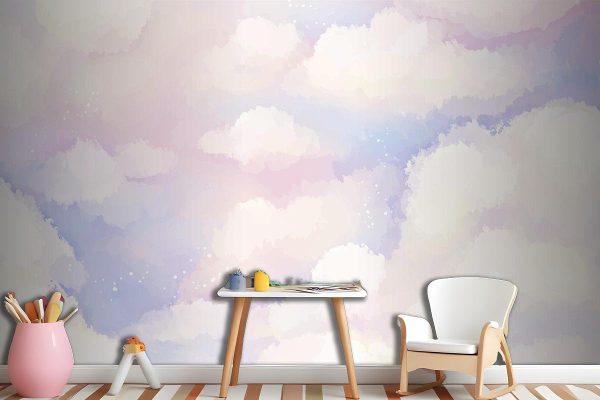 Hand Painted Watercolor Pastel Sky Background Wallpaper Mural