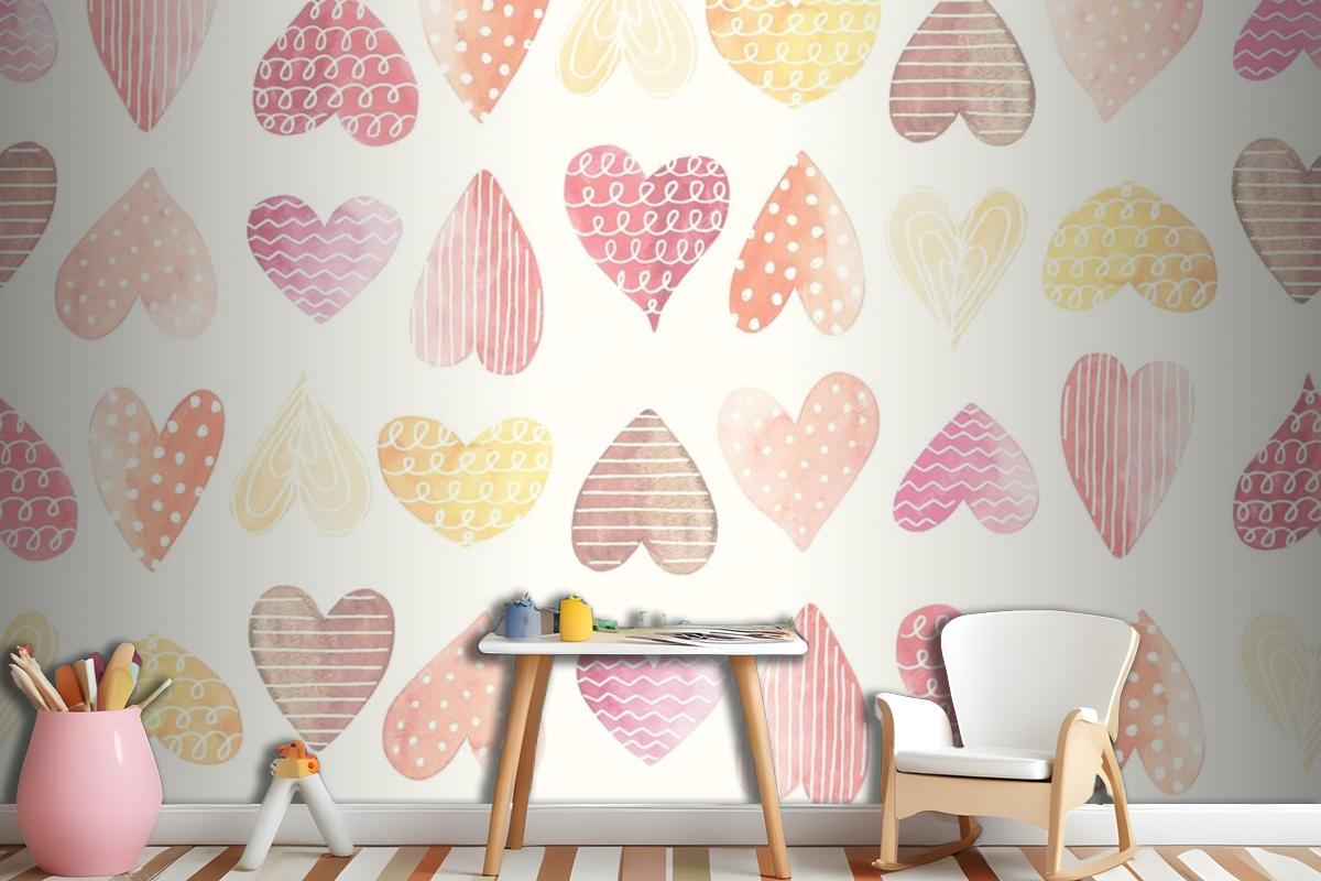 Heart Color Girl Wallpaper Mural