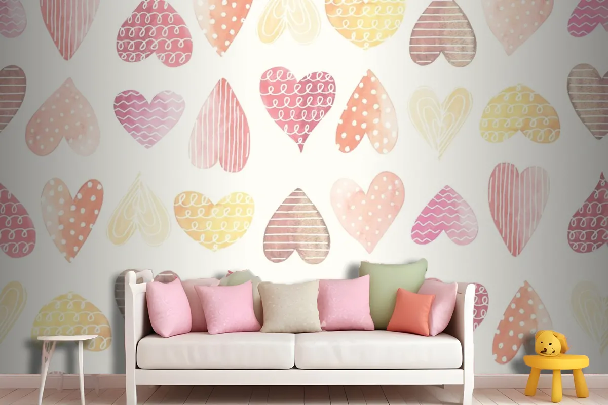 Heart Color Girl Wallpaper Mural