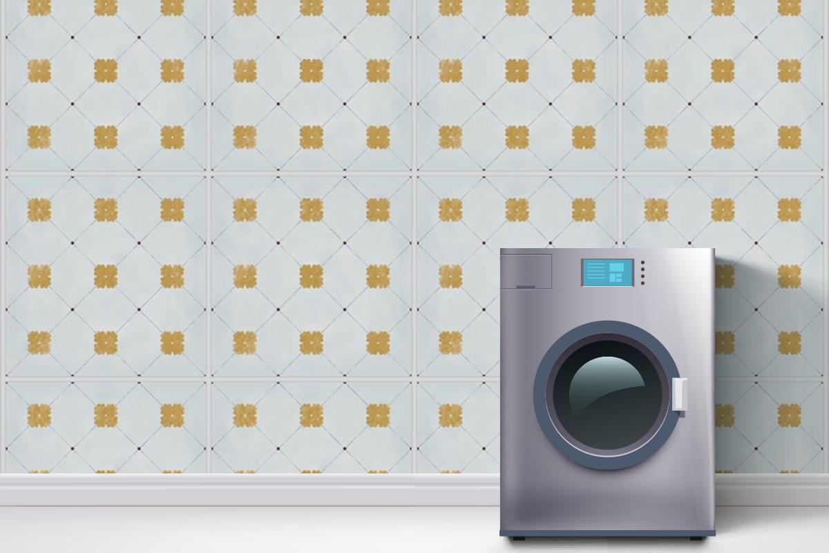 Tiles Textured Pattern Laundry Room Wallpaper Mural