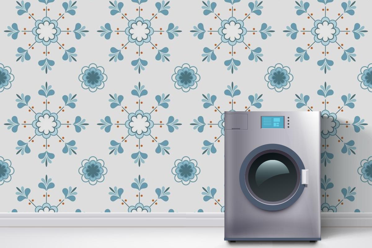 Tiles Textured Pattern Design Laundry Room Wallpaper Mural