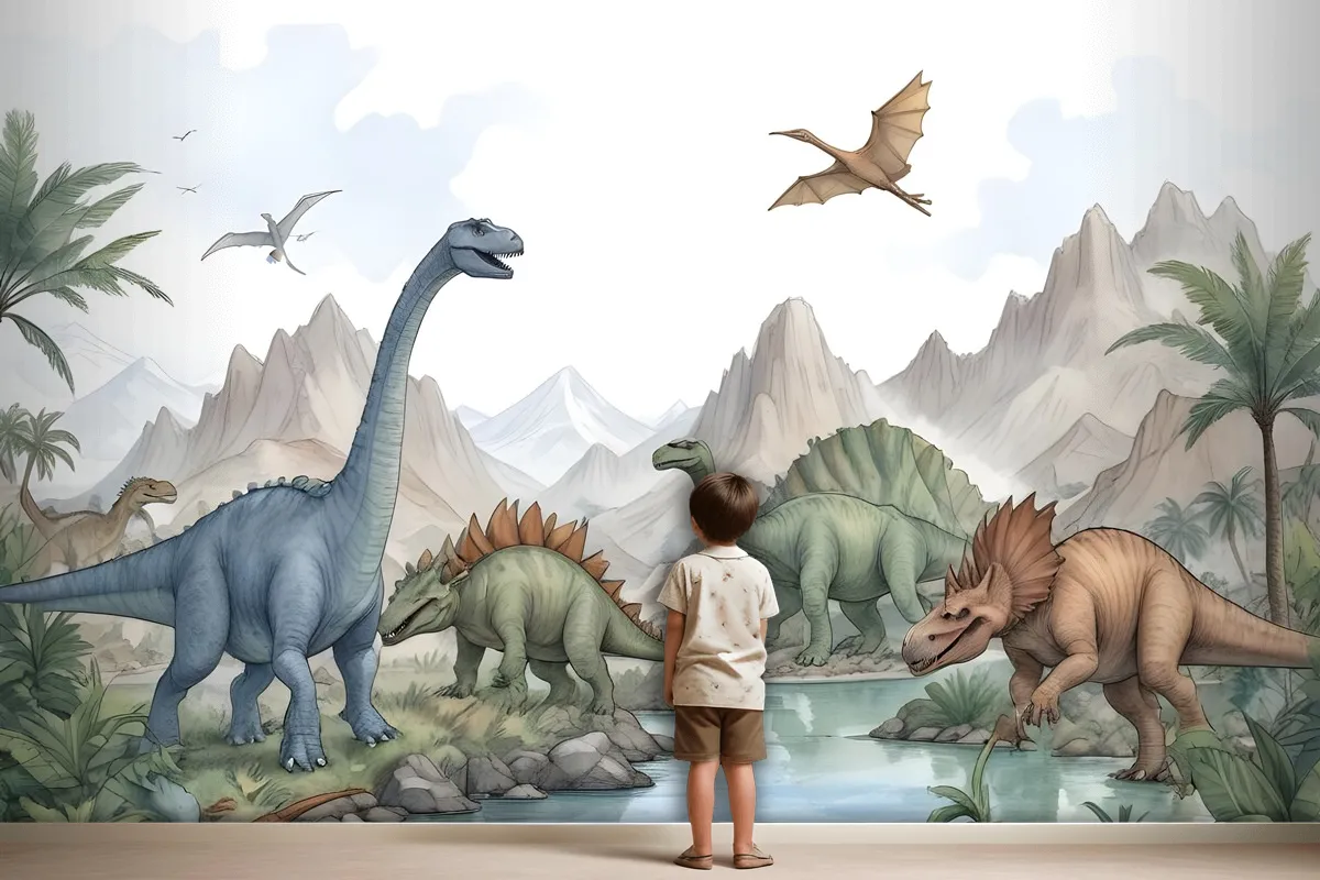 Kids Softs Dinosaur Jurassic World Wallpaper Mural