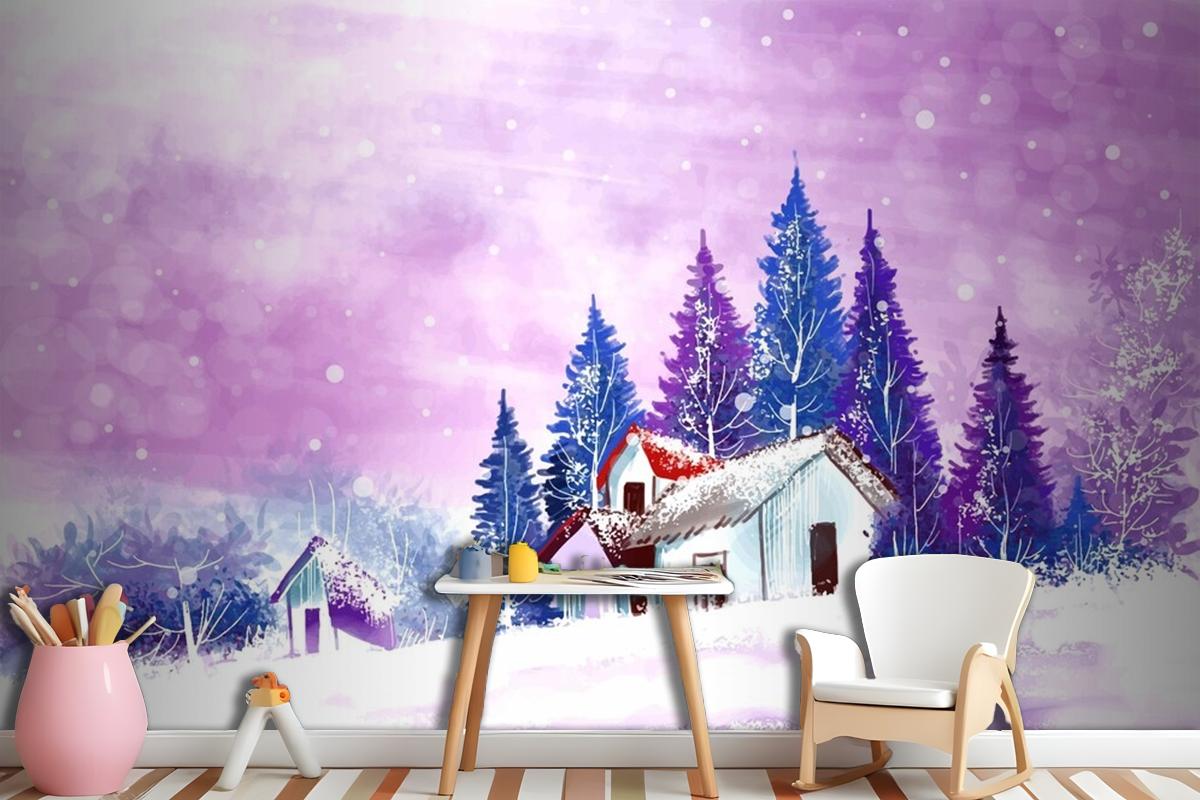 Landscape For Winter And New Year Holidays Christmas Wallpaper Mural