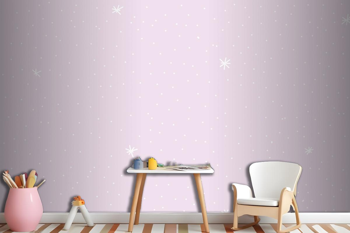 Minimal Star Pattern With Purple Background Wallpaper Mural