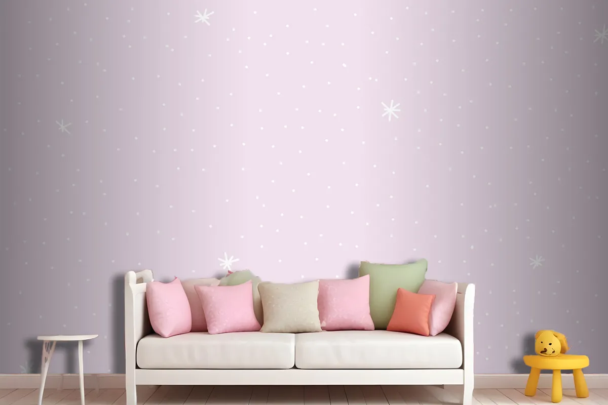 Minimal Star Pattern With Purple Background Wallpaper Mural