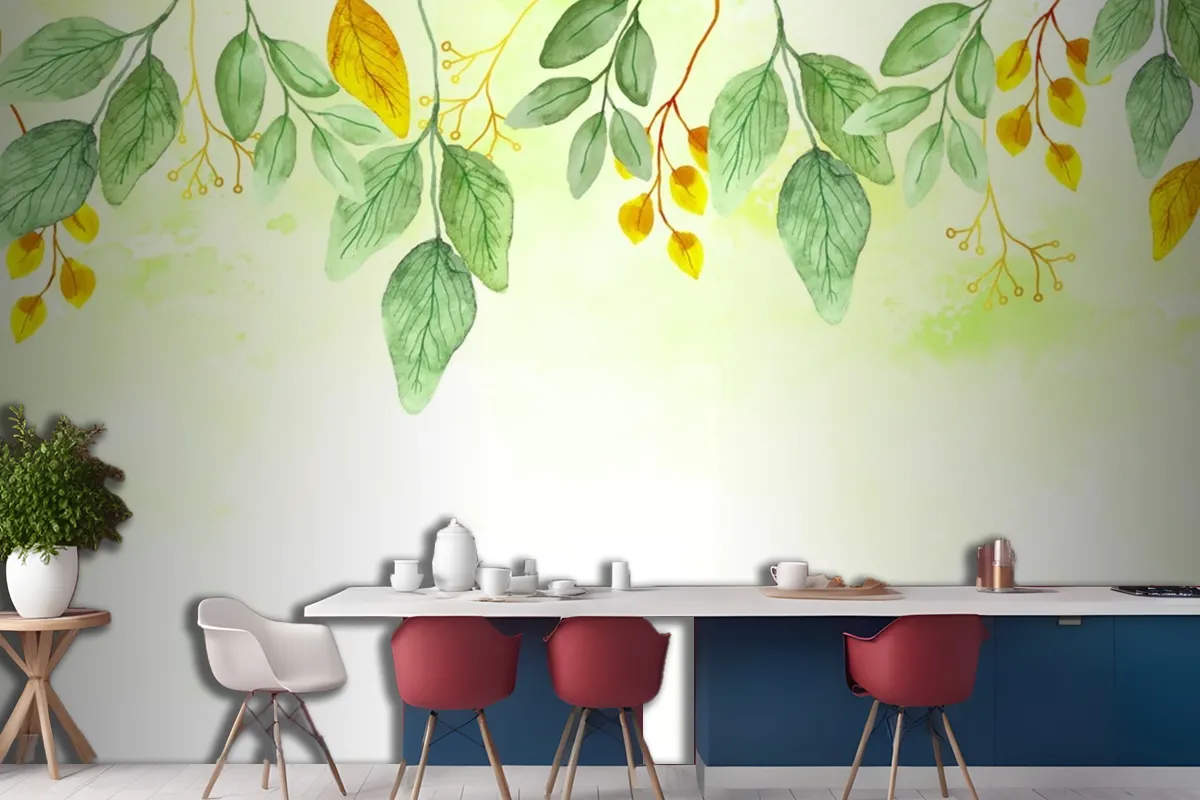 Nature Background With Golden Foil Wallpaper Mural