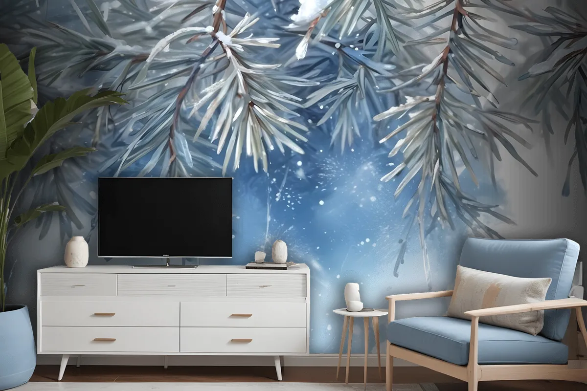 Nordic Style Tropical Leaves Wallpaper Mural