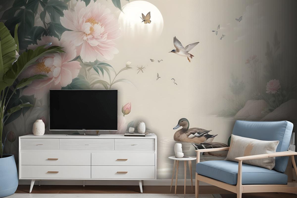 Nostalgic Peony Blossom Wallpaper Mural