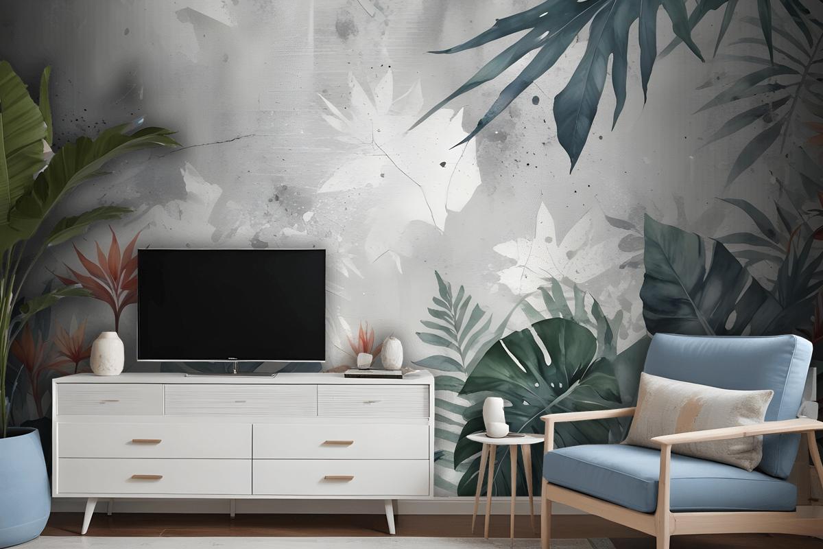 Old Tropical Leaf Wallpaper Mural