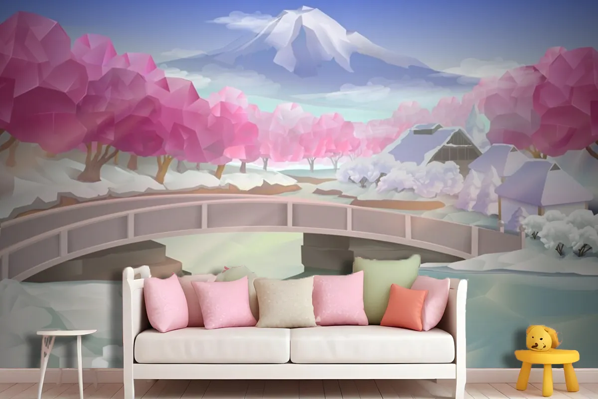 Pink Grove Landscape Wallpaper Mural