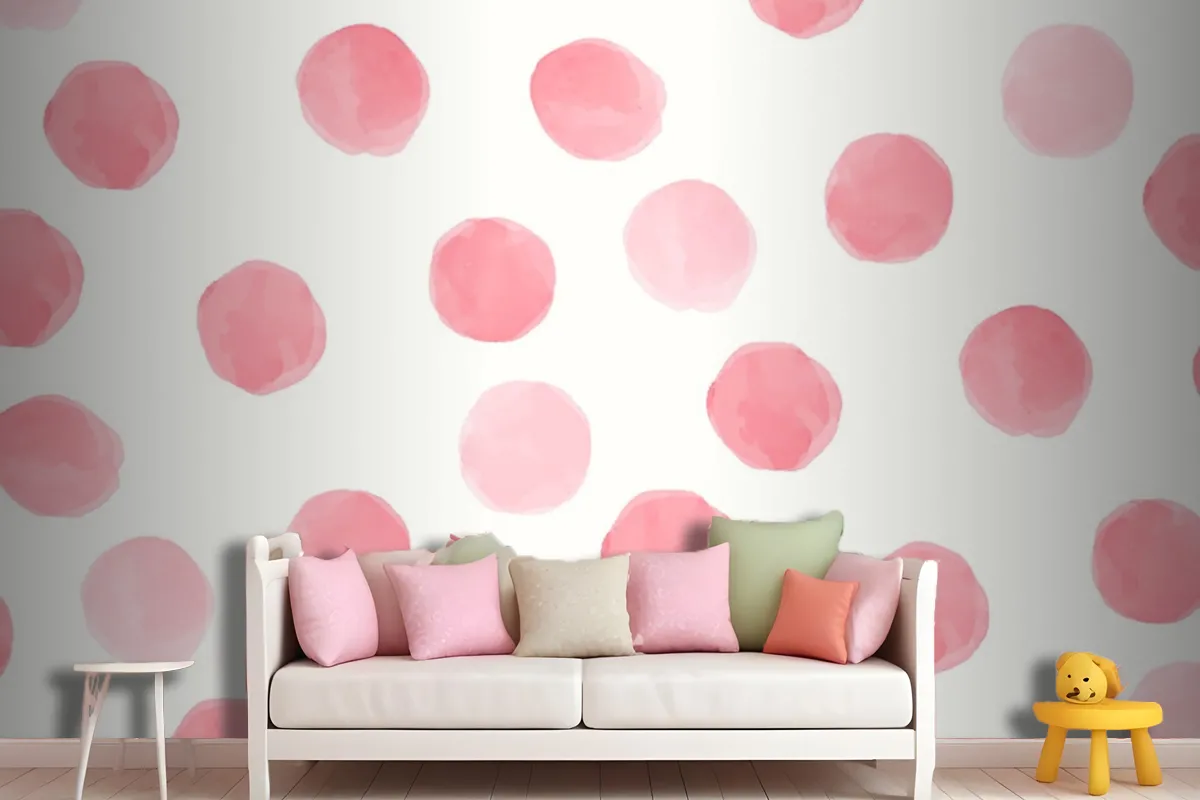 Pink Round Seamless Pattern Wallpaper Design Wallpaper Mural