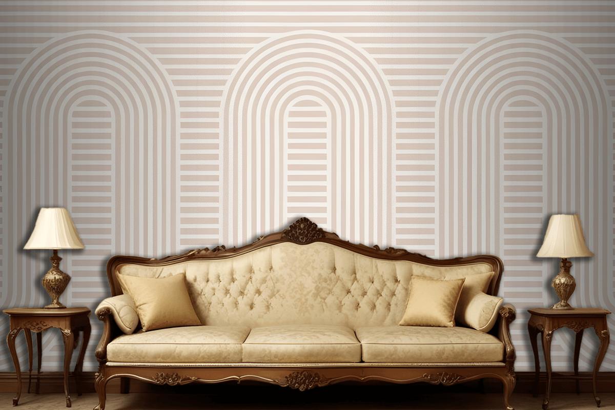 Pink Zen Garden Curves & Stripes Wallpaper Mural