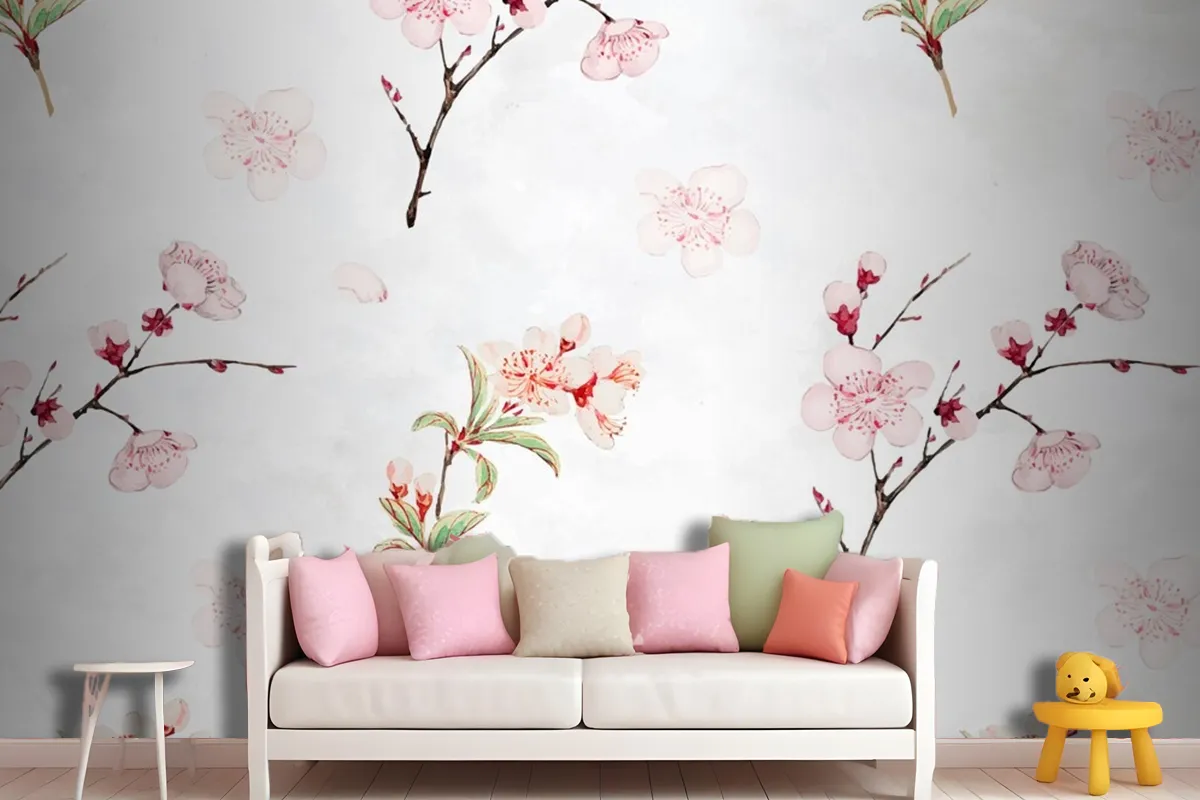 Plum Blossom Pattern Wallpaper Mural