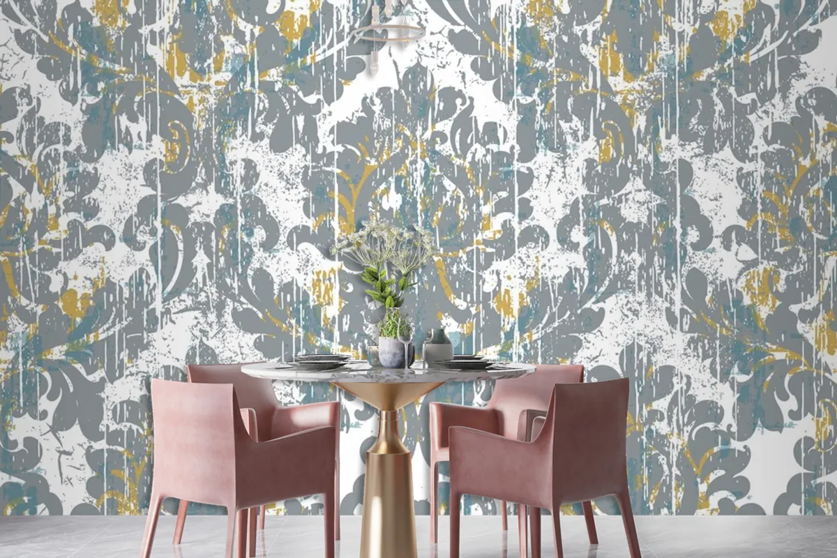 Royal Vintage Grunge Style Damaged Retro Wallpaper Mural