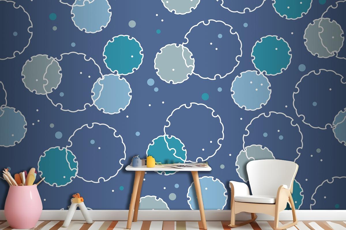 Seamless Pattern With Japanese Vintage Snow Graphic Symbols Wallpaper Mural