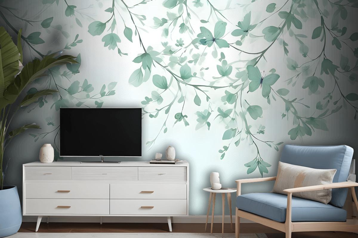 Soft Green Blossom Wallpaper Mural