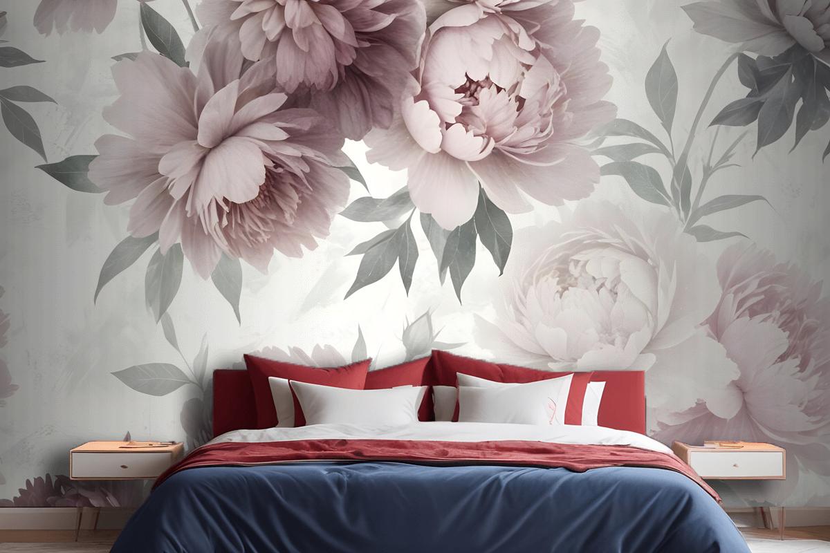 Soft Peony Floral Wallpaper Mural