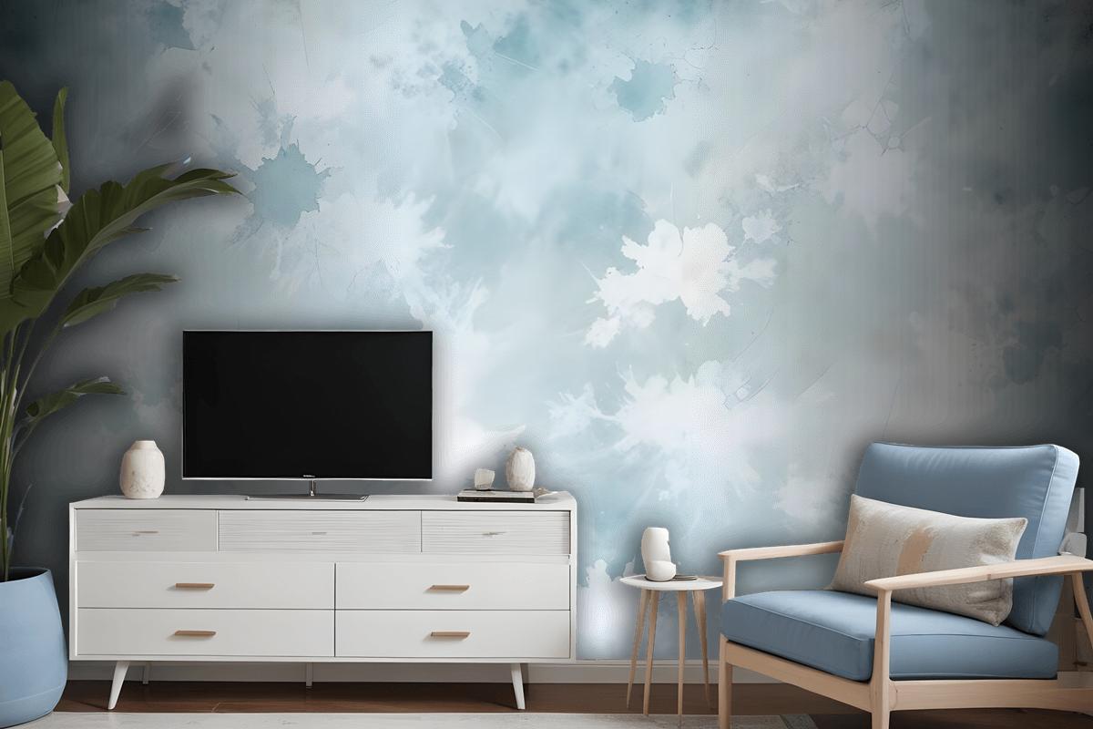 Soft Turquoise Brush Wallpaper Mural