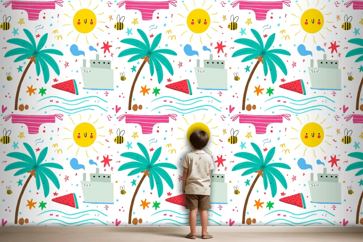 Summer Pattern For Zoom Wallpaper Mural