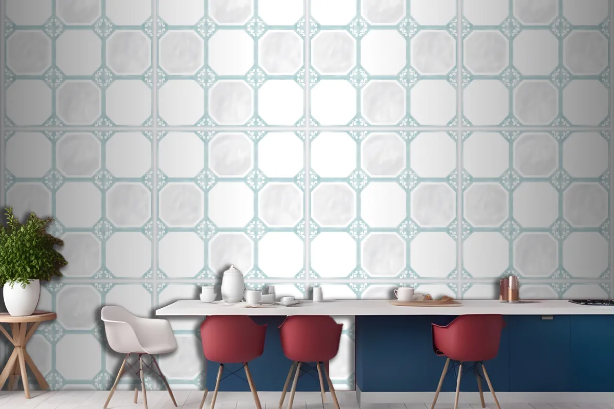 Tiles Textured Pattern Kitchen Design Wallpaper Mural