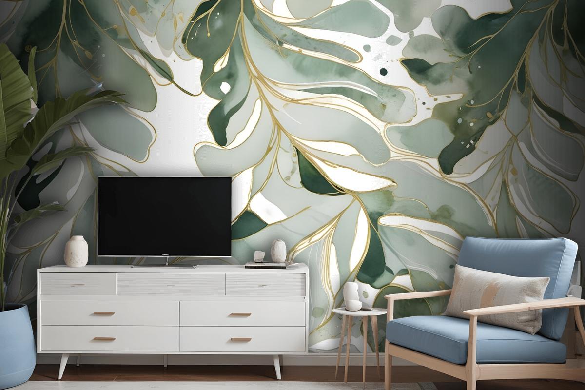 Tropical Fresh Leaf Wallpaper Mural