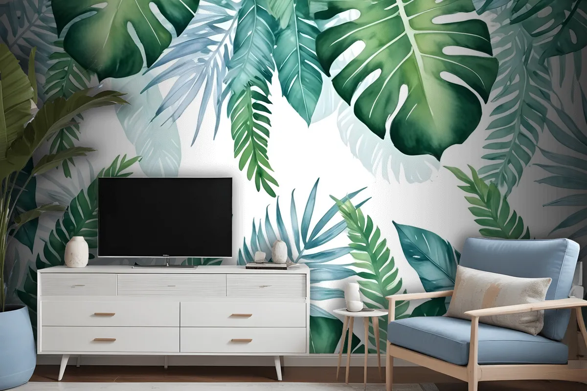 Tropical Palm Leaf Wallpaper Mural