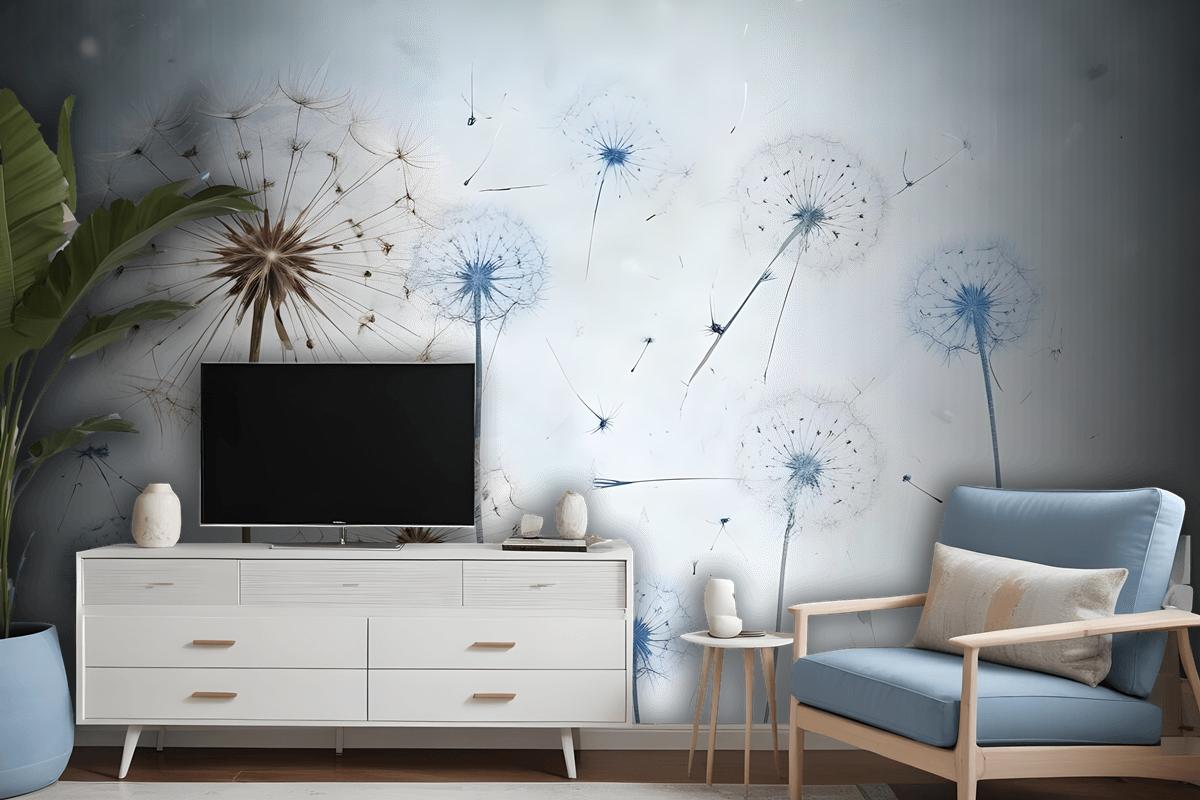 Vintage Dandelion Floral Wallpaper Mural