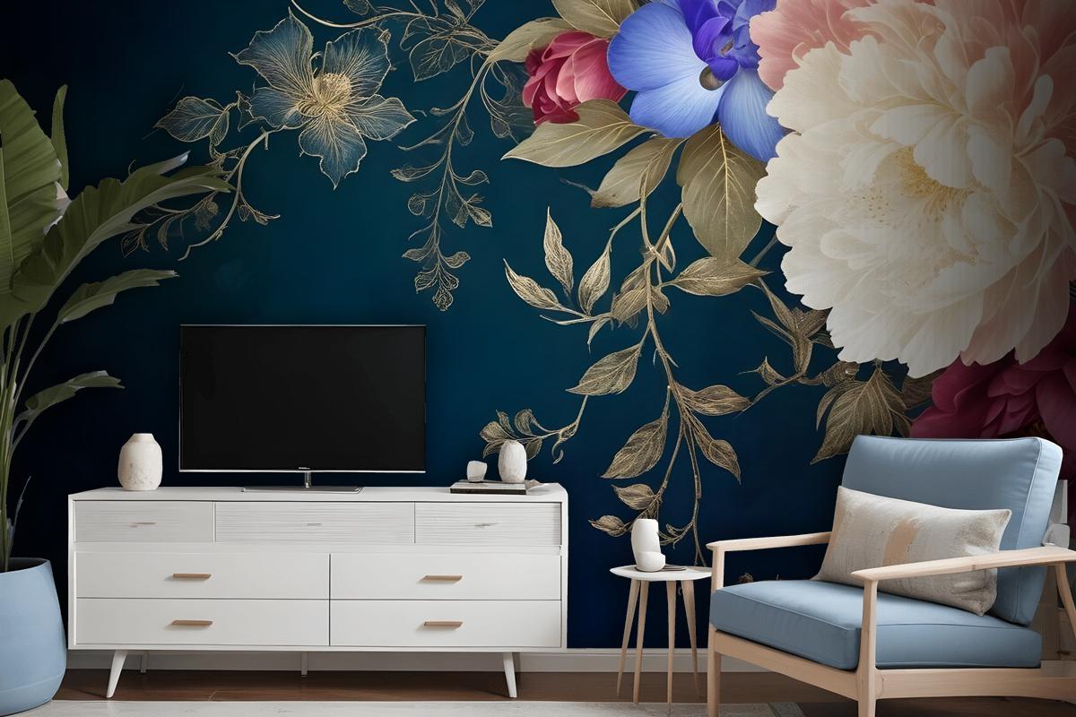 Vintage Floral Art Wallpaper Mural