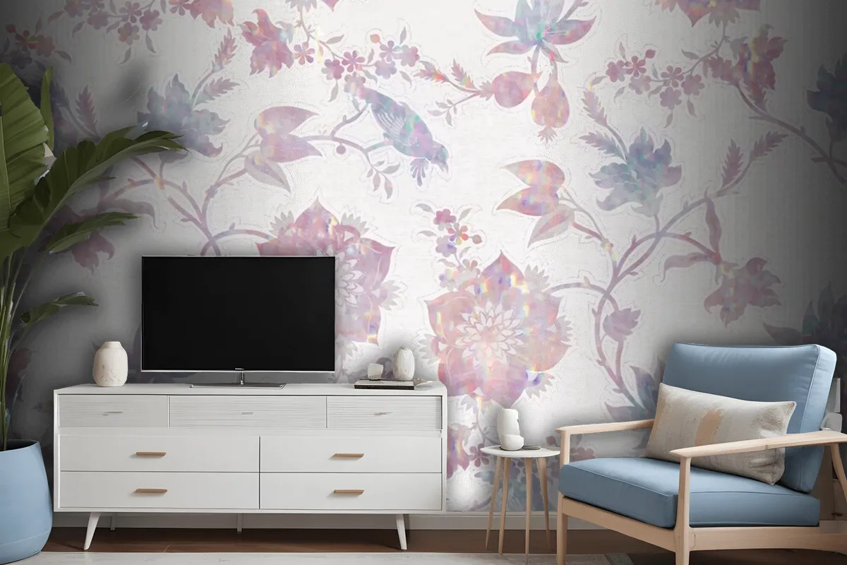 Vintage Nature Holographic Composition Wallpaper Mural