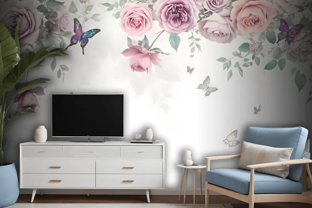 Vintage Peony Flowers Wallpaper Mural