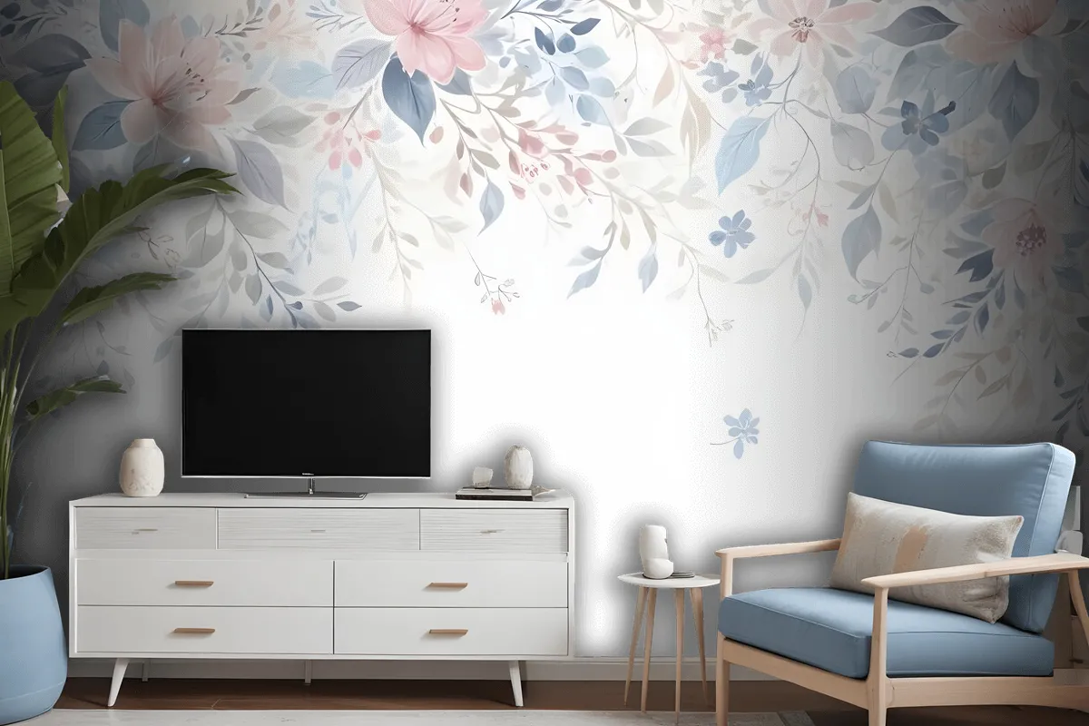 Vintage Retro Floral Art Wallpaper Mural