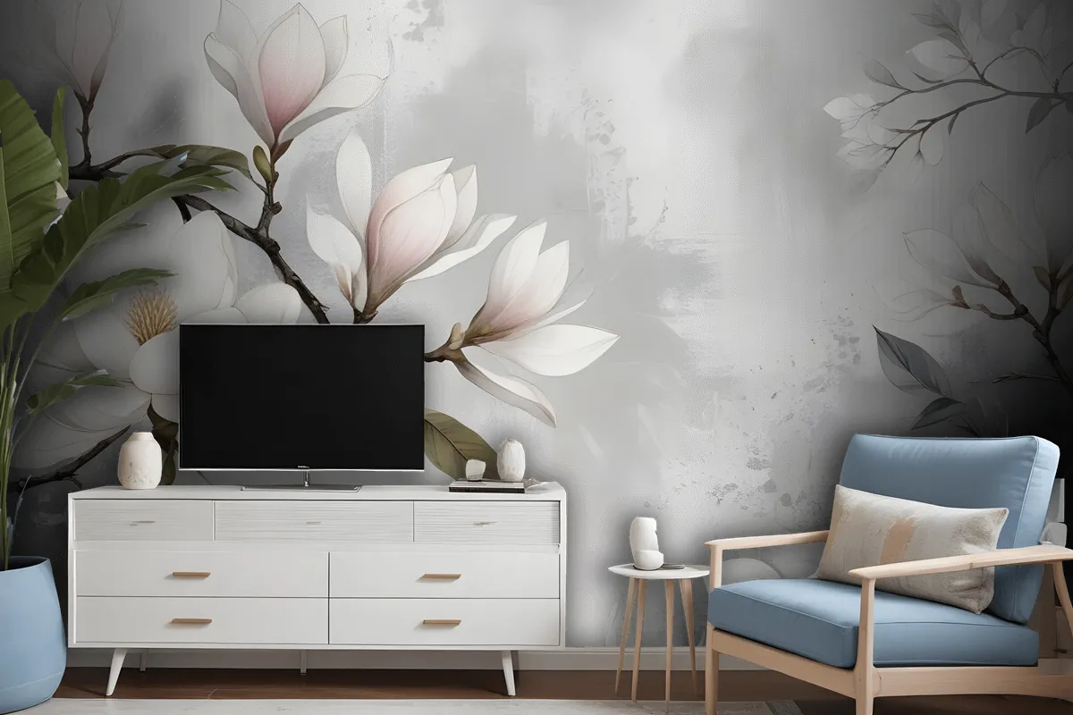 Vintage Retro Floral Bouqet Wallpaper Mural