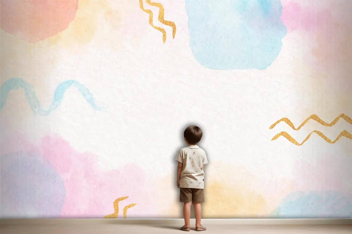 Watercolor Abstract Background Boys Wallpaper Mural