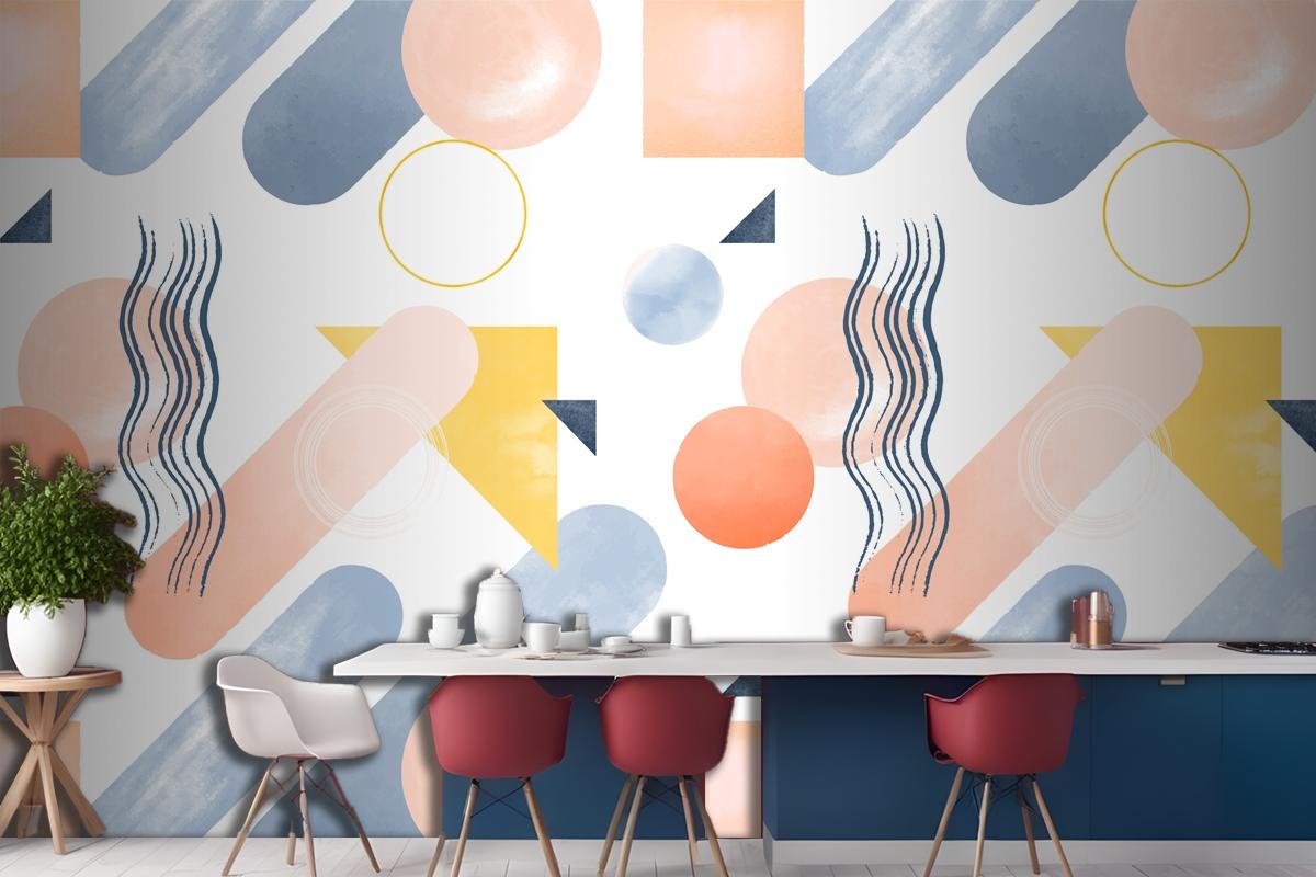 Watercolor Abstract Design Kitchen Wallpaper Mural