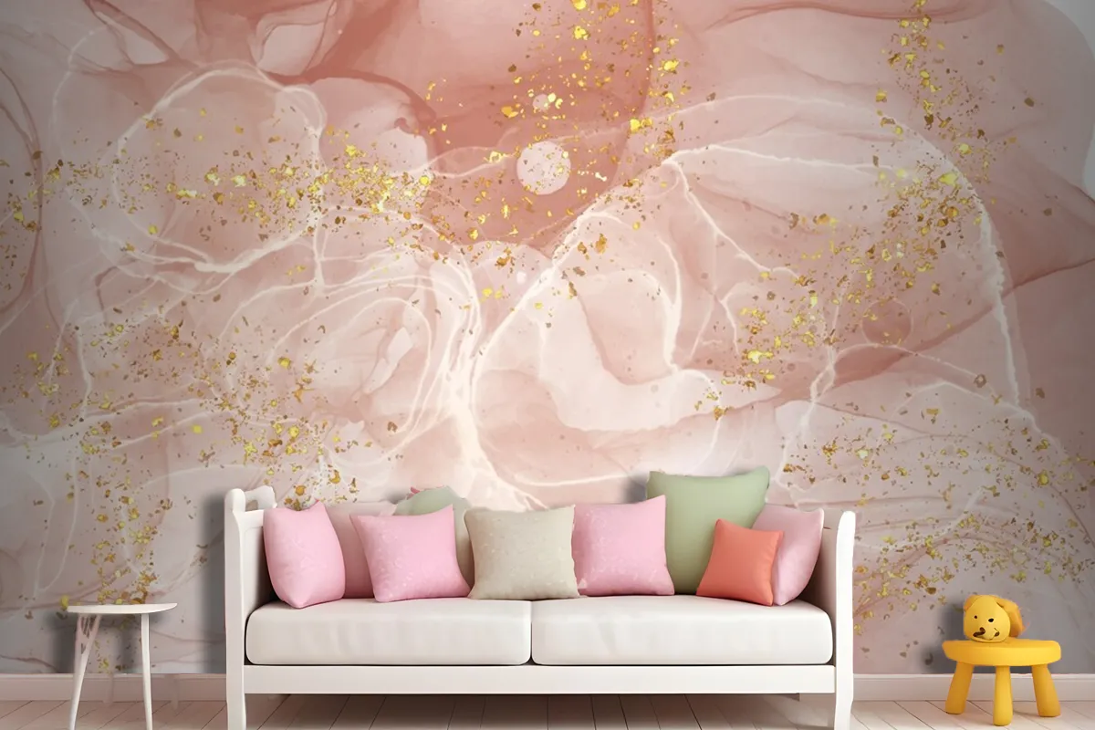 Watercolor Alcohol Ink Background Wallpaper Mural