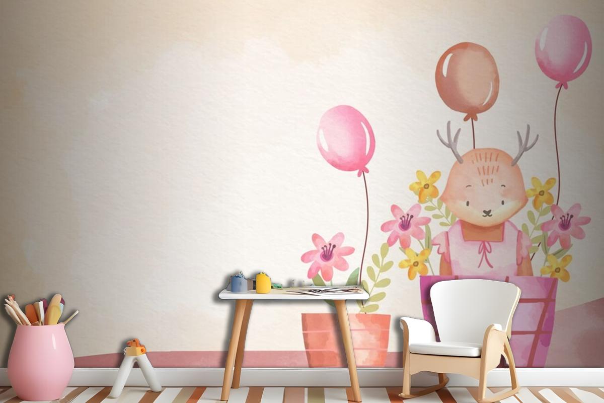 Watercolor Baby Girl Background Girl Wallpaper Mural