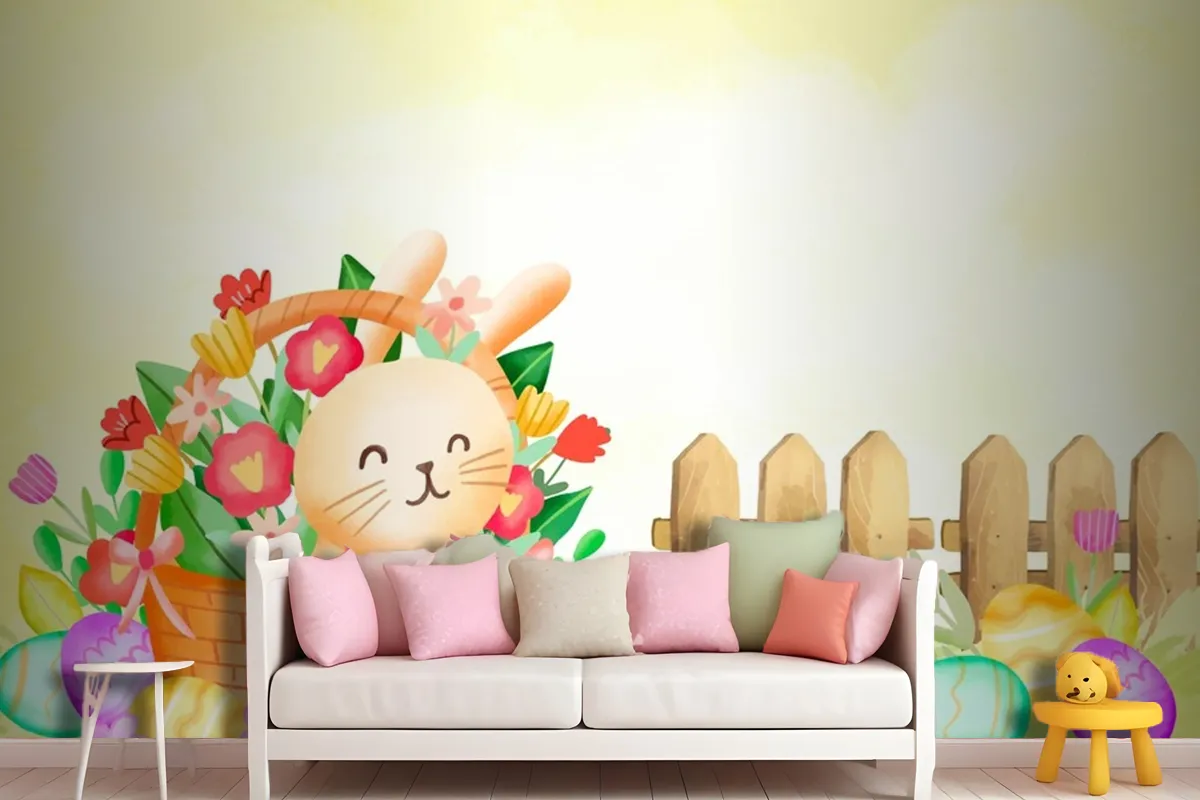 Watercolor Background For Easter Celebration Wallpaper Mural