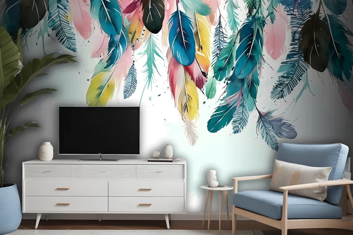 Watercolor Banana Leaf Wallpaper Mural