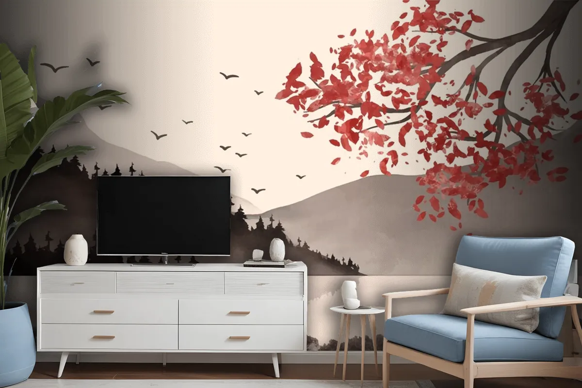 Watercolor Chinese Style Wallpaper Mural