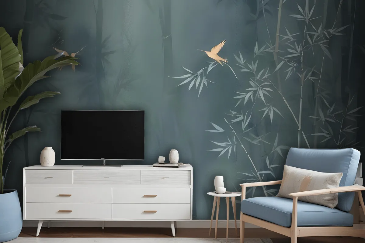 Watercolor Dark Forest Wallpaper Mural