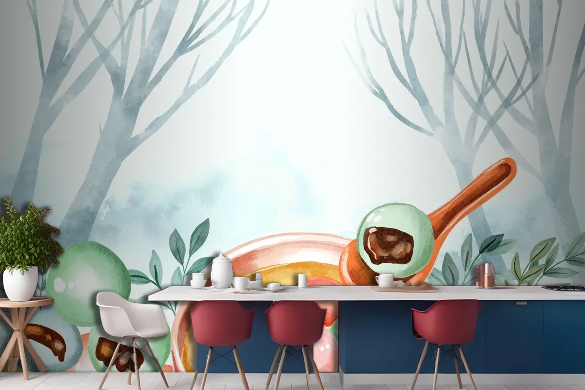 Watercolor Dongzhi Festival Background Kitchen Wallpaper Mural