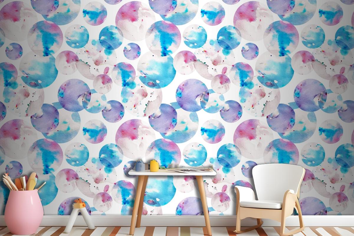 Watercolor Dotty Pattern Wallpaper Mural