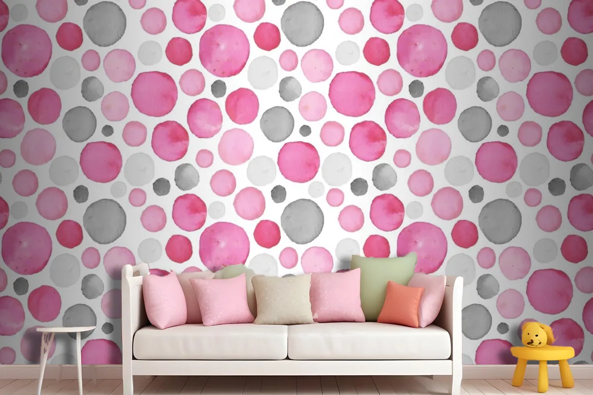 Watercolor Dotty Pattern Wallpaper Mural