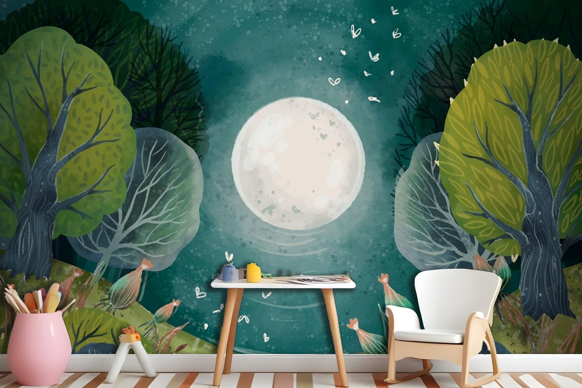 Watercolor Enchanted Forest Wallpaper Mural