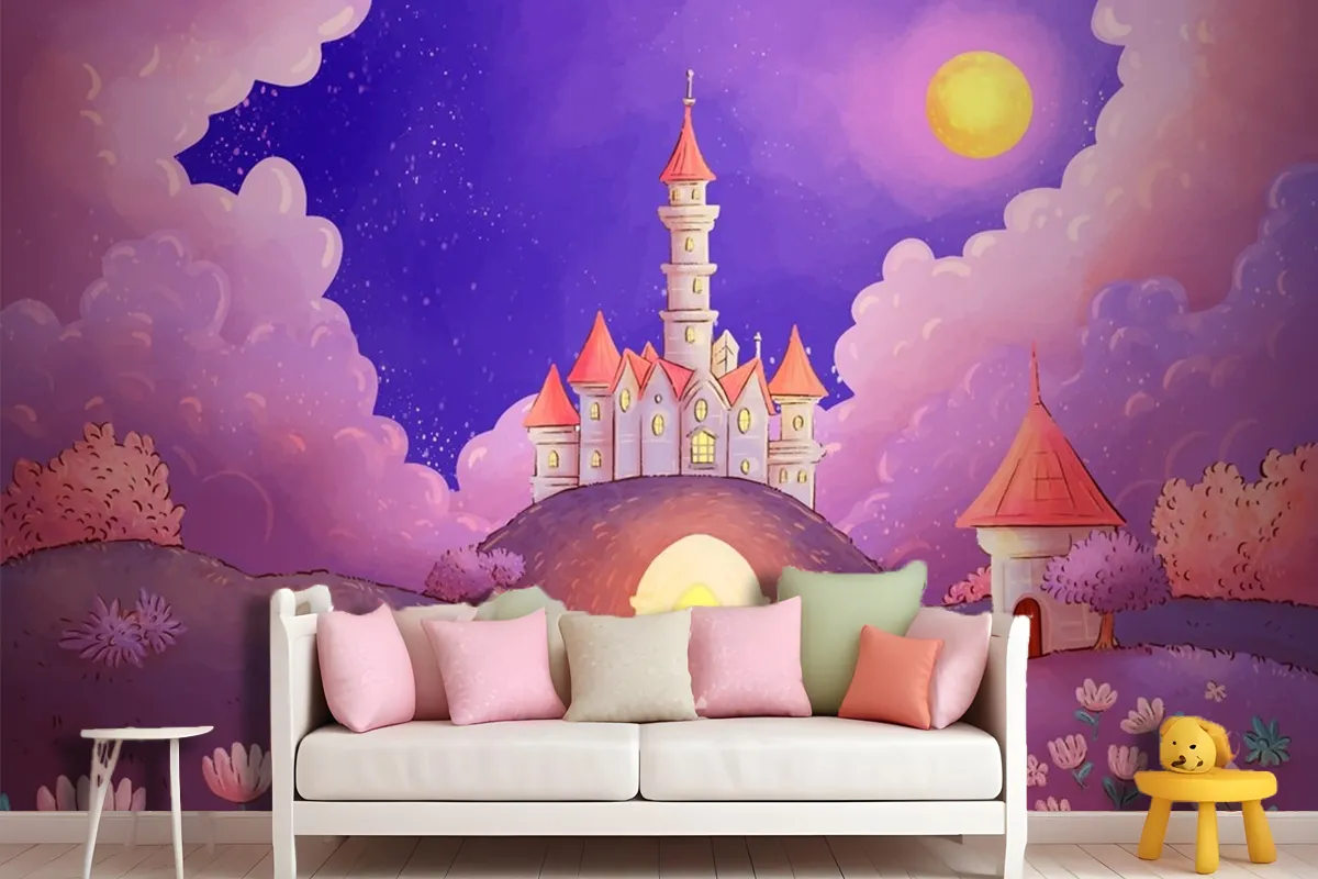 Watercolor Fairytale Background Wallpaper Mural