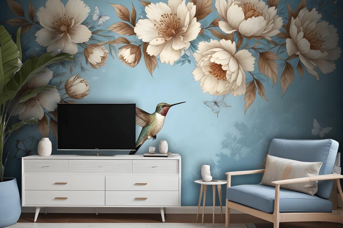 Watercolor Floral Pastel Flower Wallpaper Mural